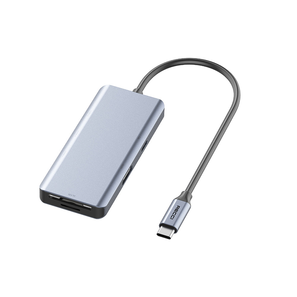 Recci RH07 7 in 1 Type-C Hub PD 100W Şarj Destekli SD Kart-HDMI-USB Çoğaltıcı Kablo 120mm - 1 Recci RH07 7 in 1 Type-C Hub PD 100W Şarj Destekli SD Kart-HDMI-USB Çoğaltıcı Kablo 120mm - 1